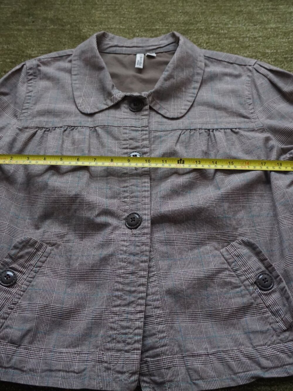 Vintage Y2K St. John’s Bay Plaid Babydoll Utility Jacket - Picture 4 of 7
